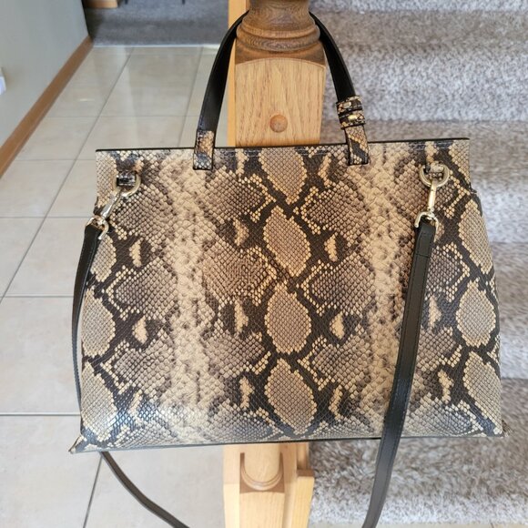 SALE: MARIO VALENTINO - Olimpia Snakeskin-Embossed New FREE SHIPPING - Picture 3 of 14